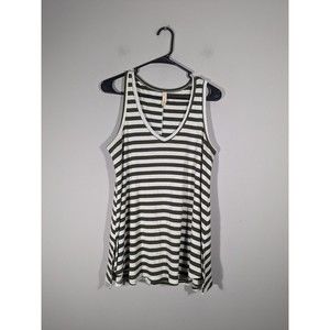 EUC Wishlist Green Stripe Relaxed Fit Tank Top Women Size S